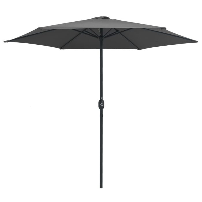 Parasol de jardin et mât en aluminium 270x246 cm Anthracite – Image 2