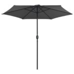 Parasol de jardin et mât en aluminium 270x246 cm Anthracite – Image 3