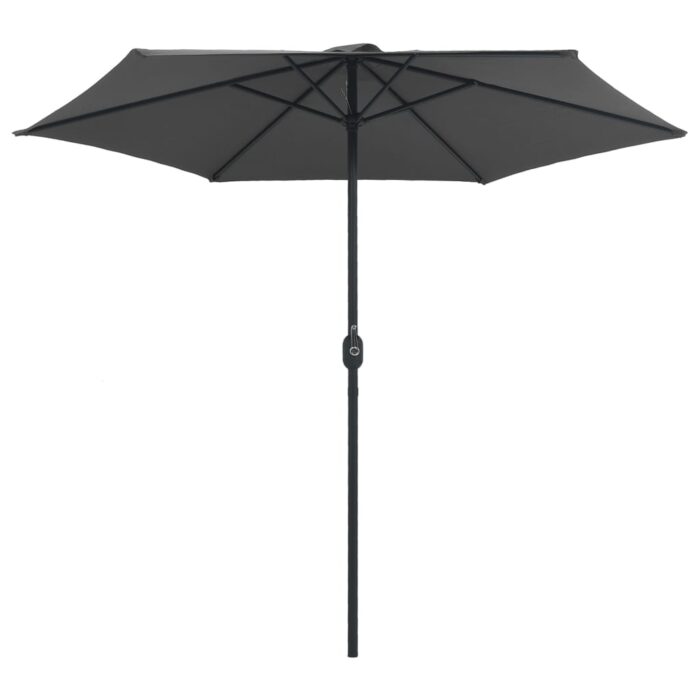 Parasol de jardin et mât en aluminium 270x246 cm Anthracite – Image 3