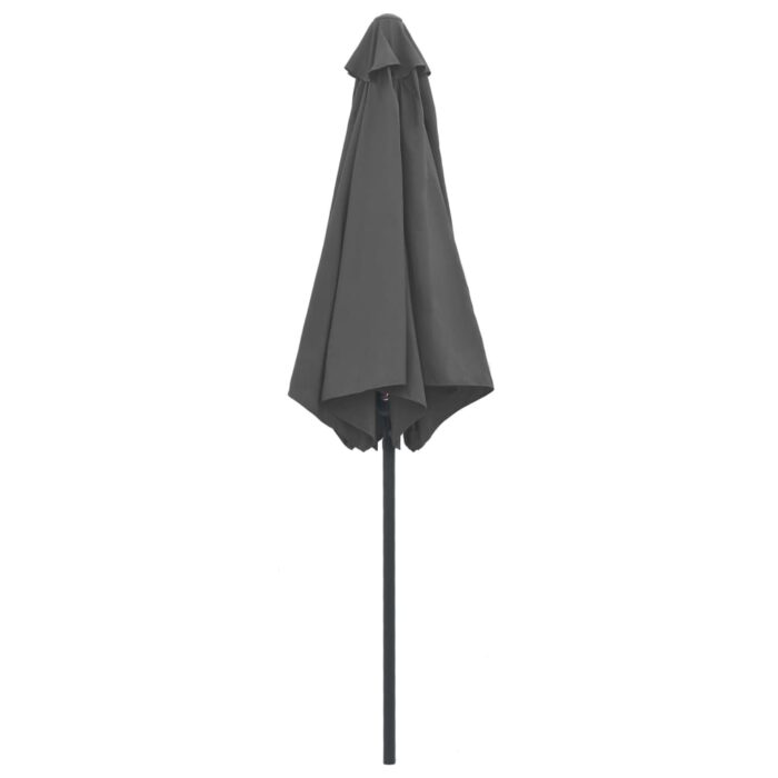 Parasol de jardin et mât en aluminium 270x246 cm Anthracite – Image 4