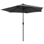 Parasol de jardin et lumières LED mât en aluminium anthracite – Image 3