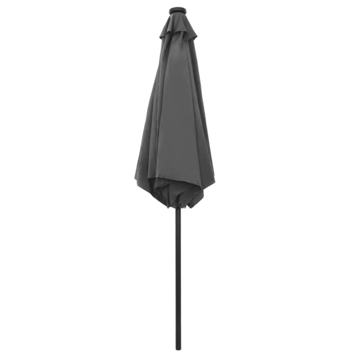 Parasol de jardin et lumières LED mât en aluminium anthracite – Image 4