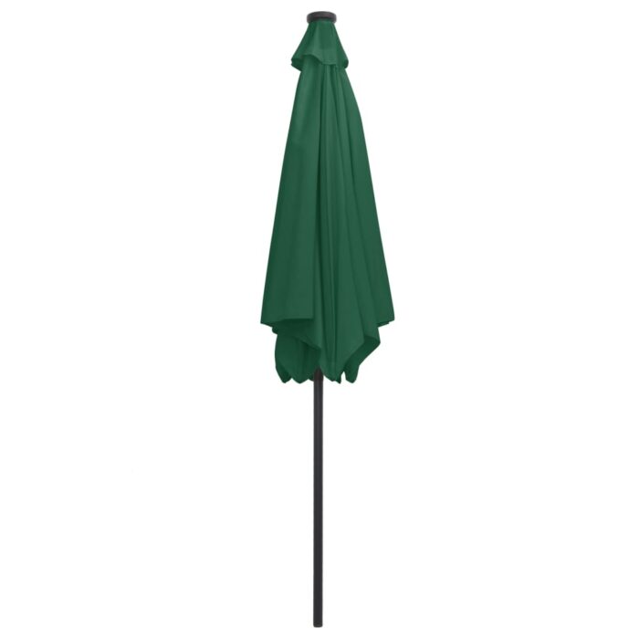 Parasol de jardin avec lumières LED et mât en aluminium vert – Image 4