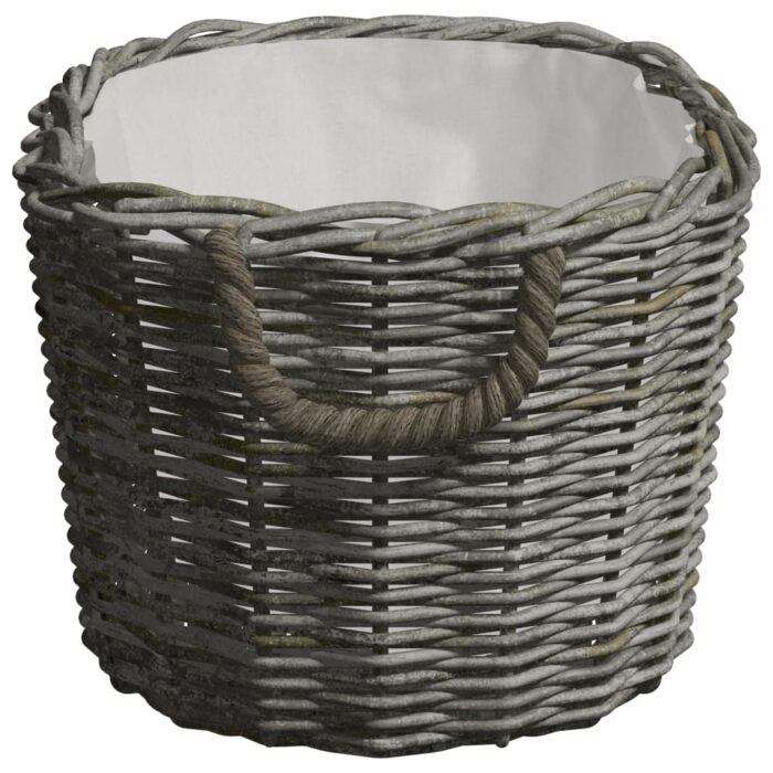 Panier à bois de chauffage avec poignées 59x42x28 cm Gris Saule – Image 4
