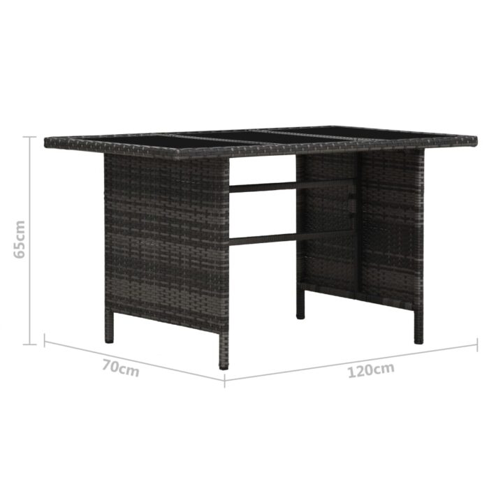 Salon de jardin 4 pcs avec coussins résine tressée gris – Image 10