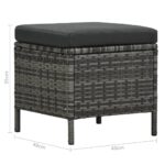 Salon de jardin 4 pcs avec coussins résine tressée gris – Image 11