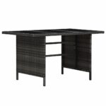 Salon de jardin 4 pcs avec coussins résine tressée gris – Image 3