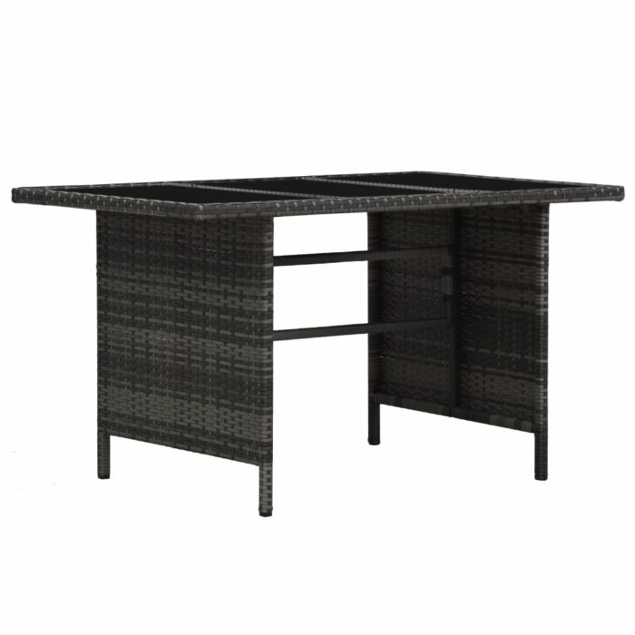 Salon de jardin 4 pcs avec coussins résine tressée gris – Image 3