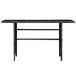 Salon de jardin 4 pcs avec coussins résine tressée gris – Image 4