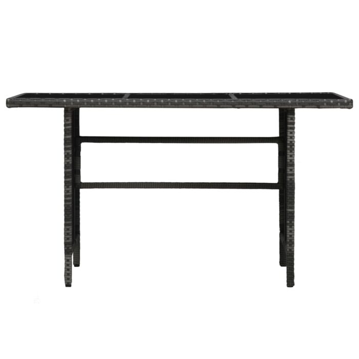 Salon de jardin 4 pcs avec coussins résine tressée gris – Image 4