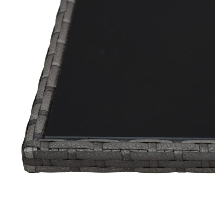 Salon de jardin 4 pcs avec coussins résine tressée gris – Image 7