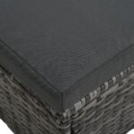 Salon de jardin 4 pcs avec coussins résine tressée gris – Image 8