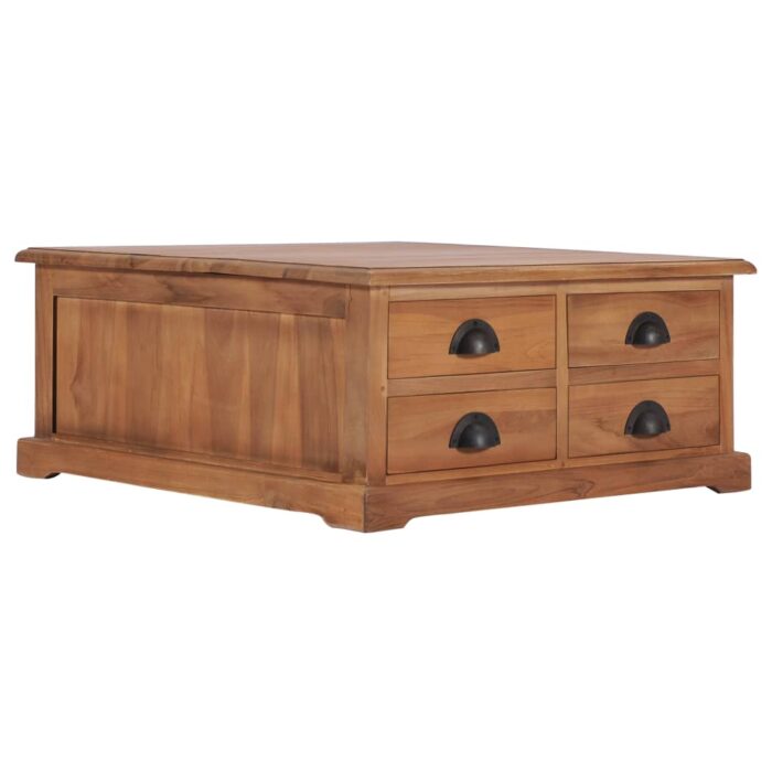 Table basse 68x68x30 cm Bois de teck solide – Image 1