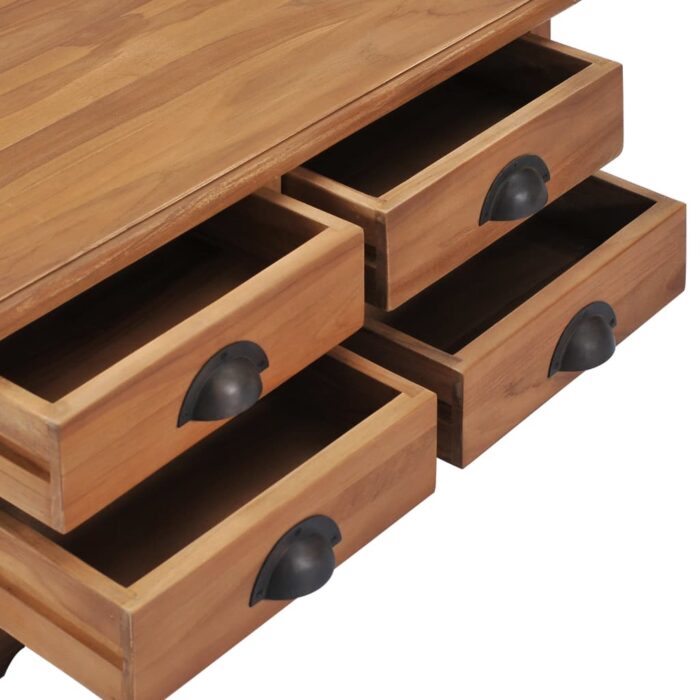 Table basse 68x68x30 cm Bois de teck solide – Image 3