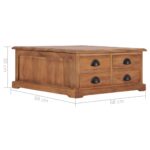 Table basse 68x68x30 cm Bois de teck solide – Image 6