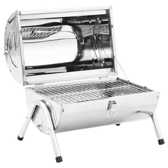 Barbecue au charbon portable Acier inoxydable Grilles doubles – Image 2