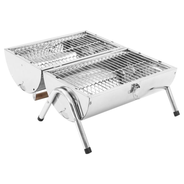 Barbecue au charbon portable Acier inoxydable Grilles doubles – Image 3