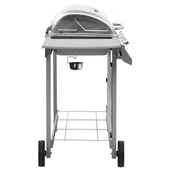Barbecue gril à gaz avec 4 brûleurs Argenté – Image 3