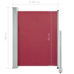 Auvent latéral rétractable de patio 100x300 cm Rouge – Image 6