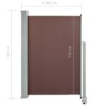 Auvent latéral rétractable de patio 120x300 cm Marron – Image 6
