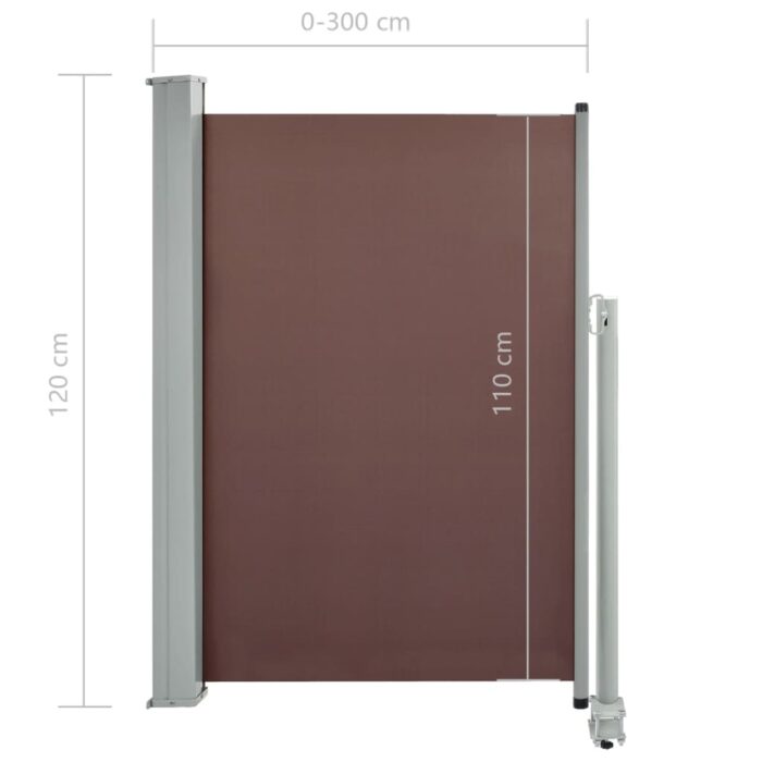 Auvent latéral rétractable de patio 120x300 cm Marron – Image 6