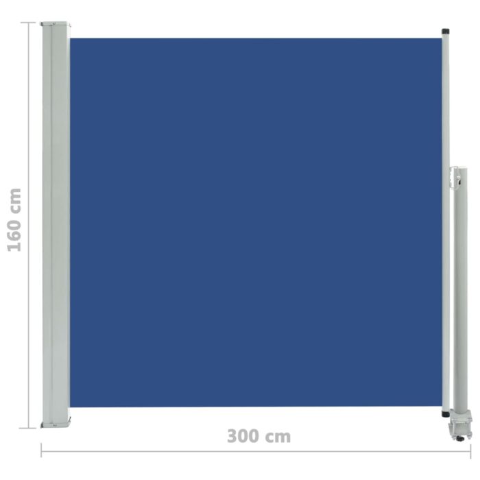 Auvent latéral rétractable de patio 160x300 cm Bleu – Image 6