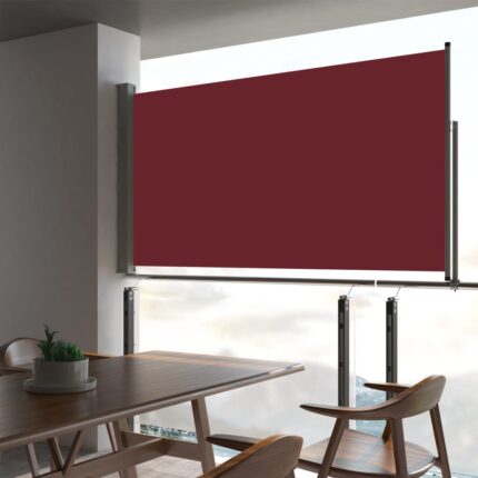 Auvent latéral rétractable de patio 160x300 cm Rouge