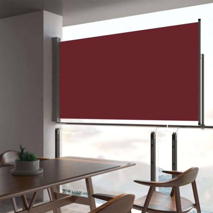 Auvent latéral rétractable de patio 160x300 cm Rouge – Image 1