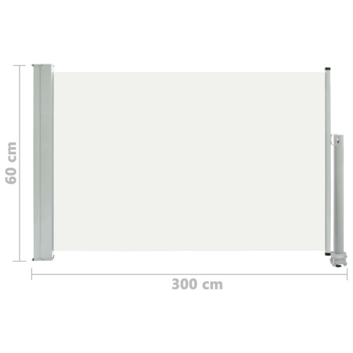 Auvent latéral rétractable de patio 60x300 cm Crème – Image 6