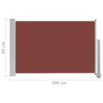 Auvent latéral rétractable de patio 60x300 cm Marron – Image 6