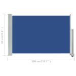 Auvent latéral rétractable de patio 60x300 cm Bleu – Image 6