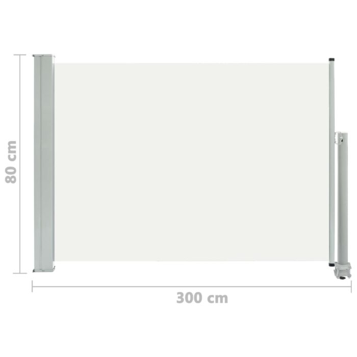 Auvent latéral rétractable de patio 80x300 cm Crème – Image 6