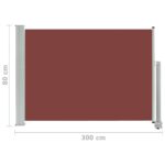 Auvent latéral rétractable de patio 80x300 cm Marron – Image 6