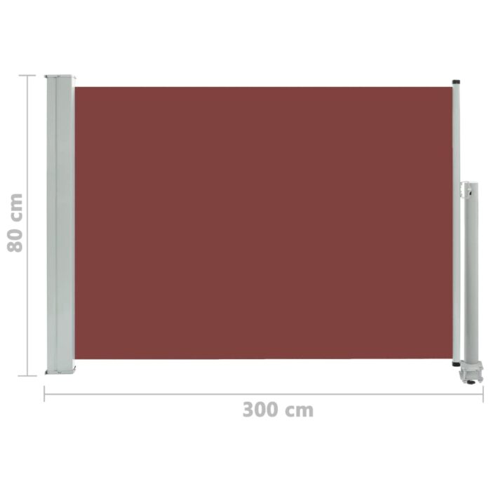 Auvent latéral rétractable de patio 80x300 cm Marron – Image 6