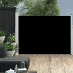 Auvent latéral rétractable de patio 100x500 cm Noir