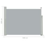 Auvent latéral rétractable de patio 100x500 cm Gris – Image 6