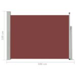 Auvent latéral rétractable de patio 100x500 cm Marron – Image 6