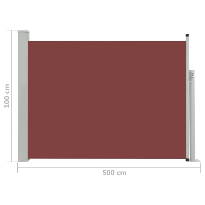 Auvent latéral rétractable de patio 100x500 cm Marron – Image 6