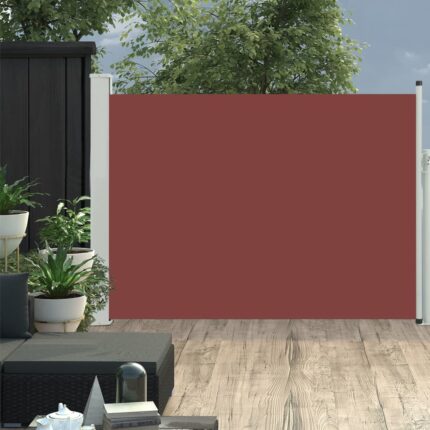 Auvent latéral rétractable de patio 100x500 cm Marron