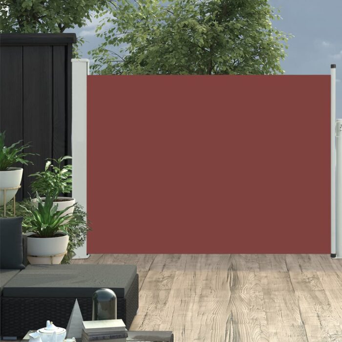Auvent latéral rétractable de patio 100x500 cm Marron – Image 1