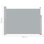 Auvent latéral rétractable de patio 120x500 cm Gris – Image 6