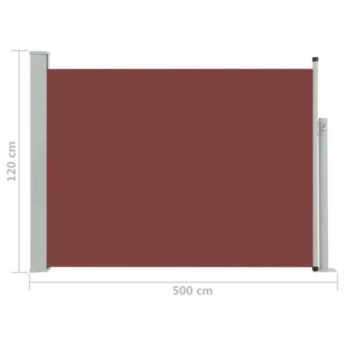 Auvent latéral rétractable de patio 120x500 cm Marron – Image 6