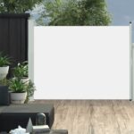 Auvent latéral rétractable de patio 140x500 cm Crème