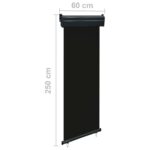 Auvent latéral de balcon 65x250 cm noir – Image 9