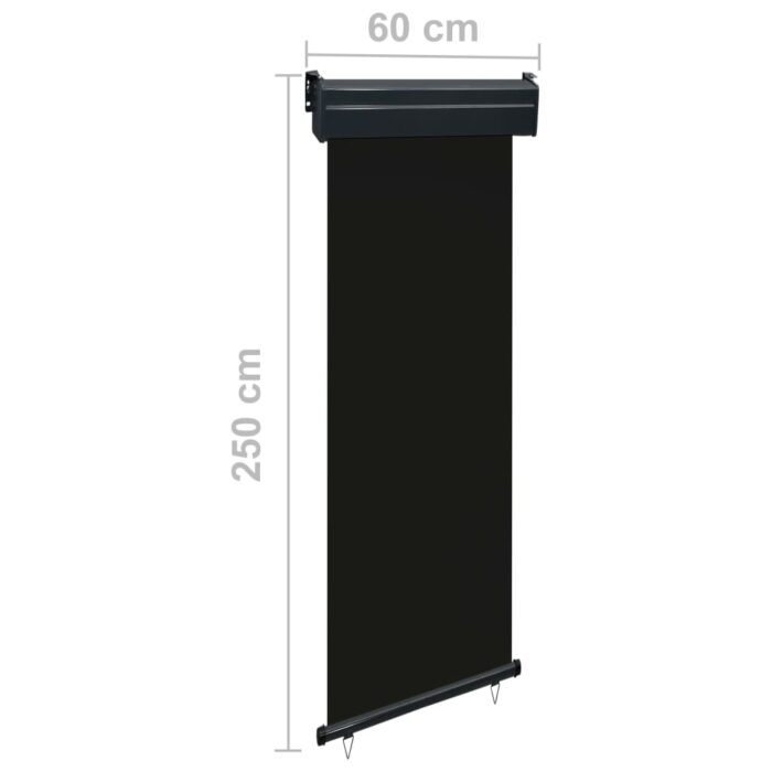 Auvent latéral de balcon 65x250 cm noir – Image 9