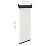 Auvent latéral de balcon 65x250 cm Crème – Image 9