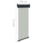 Auvent latéral de balcon 65x250 cm Gris – Image 9