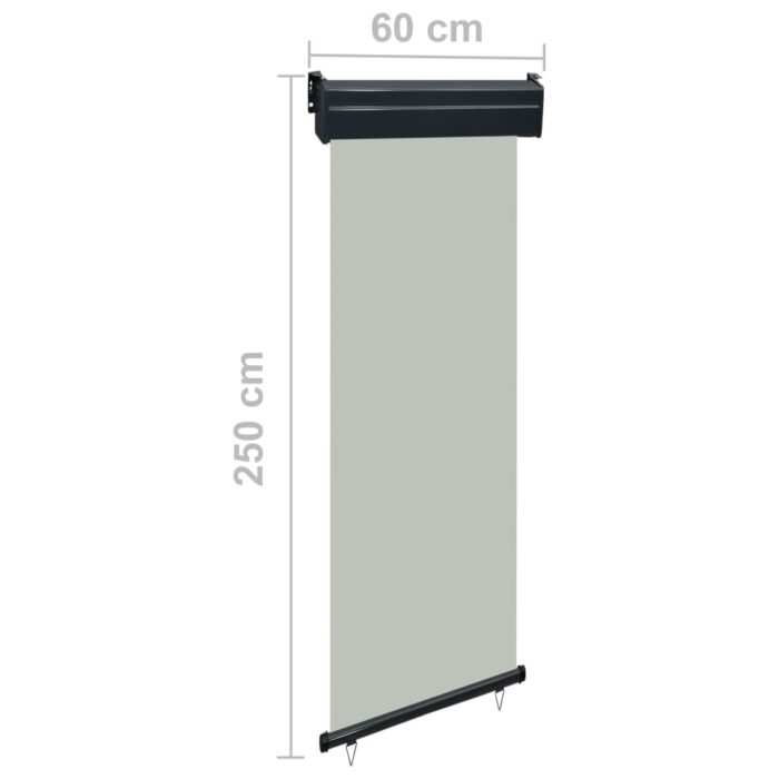Auvent latéral de balcon 65x250 cm Gris – Image 9