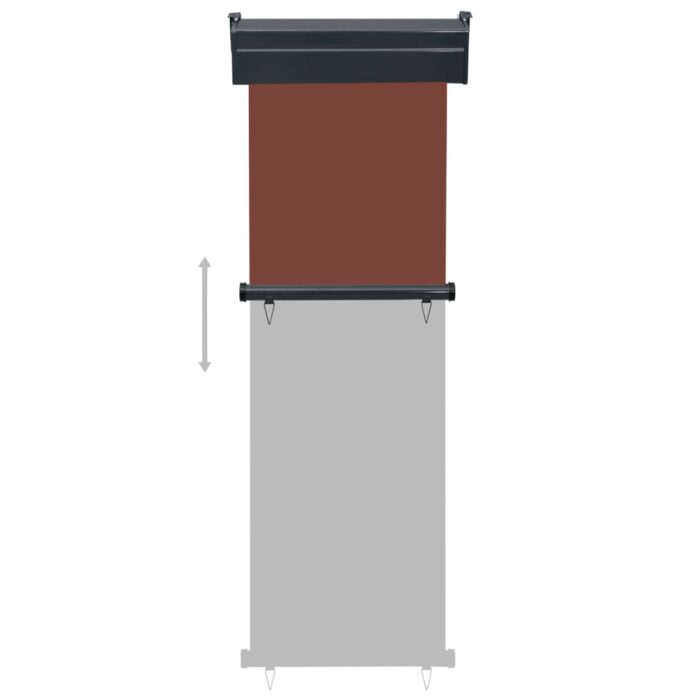 Auvent latéral de balcon 65x250 cm Marron – Image 4