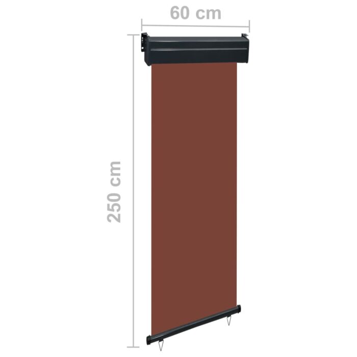 Auvent latéral de balcon 65x250 cm Marron – Image 9